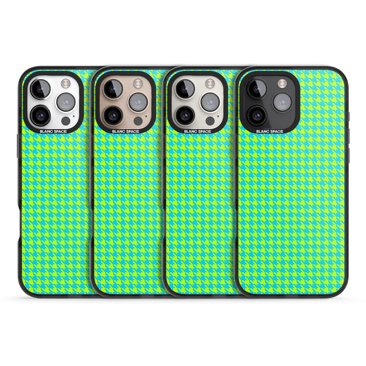 Neon Lime & Turquoise Houndstooth