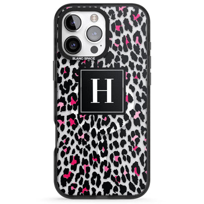 Personalised Clear Pink Leopard Monogram