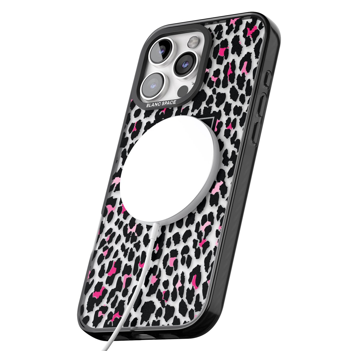 Personalised Clear Pink Leopard Monogram