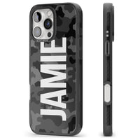 Personalised Black Camo Name Vertical