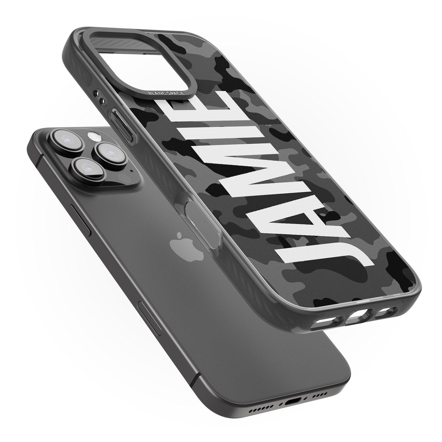 Personalised Black Camo Name Vertical