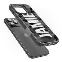 Personalised Black Camo Name Vertical