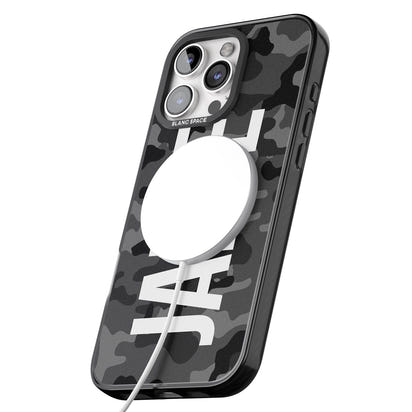 Personalised Black Camo Name Vertical