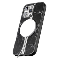 Personalised Black Marble Stripe Initials