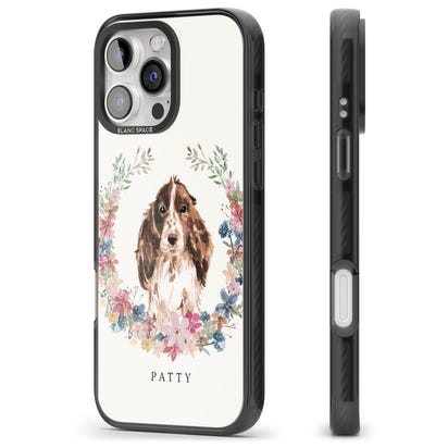 Personalised Cocker Spaniel Floral Portrait