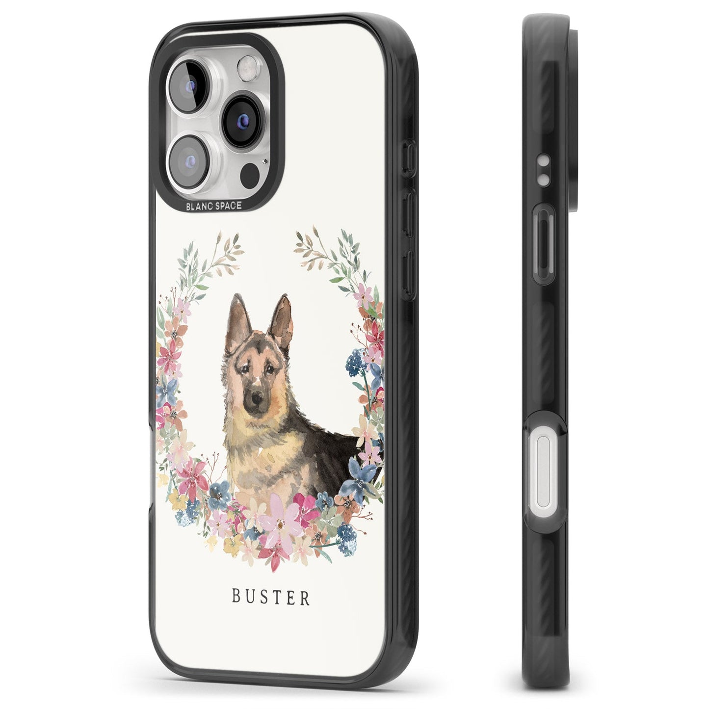 Personalised German Shepherd Floral Portrait