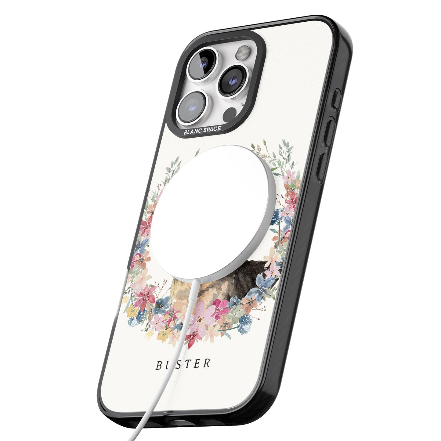 Personalised German Shepherd Floral Portrait