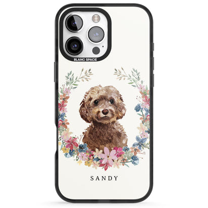 Personalised Brown Cockapoo Floral Portrait