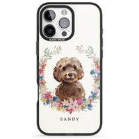 Personalised Brown Cockapoo Floral Portrait