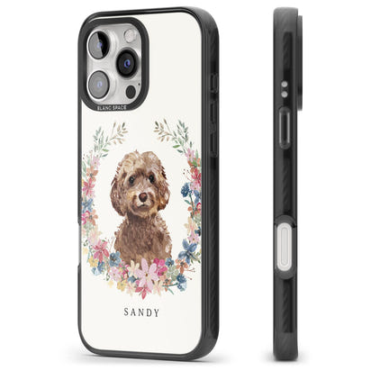 Personalised Brown Cockapoo Floral Portrait