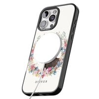 Personalised Black & Tan Dachshund Floral Portrait