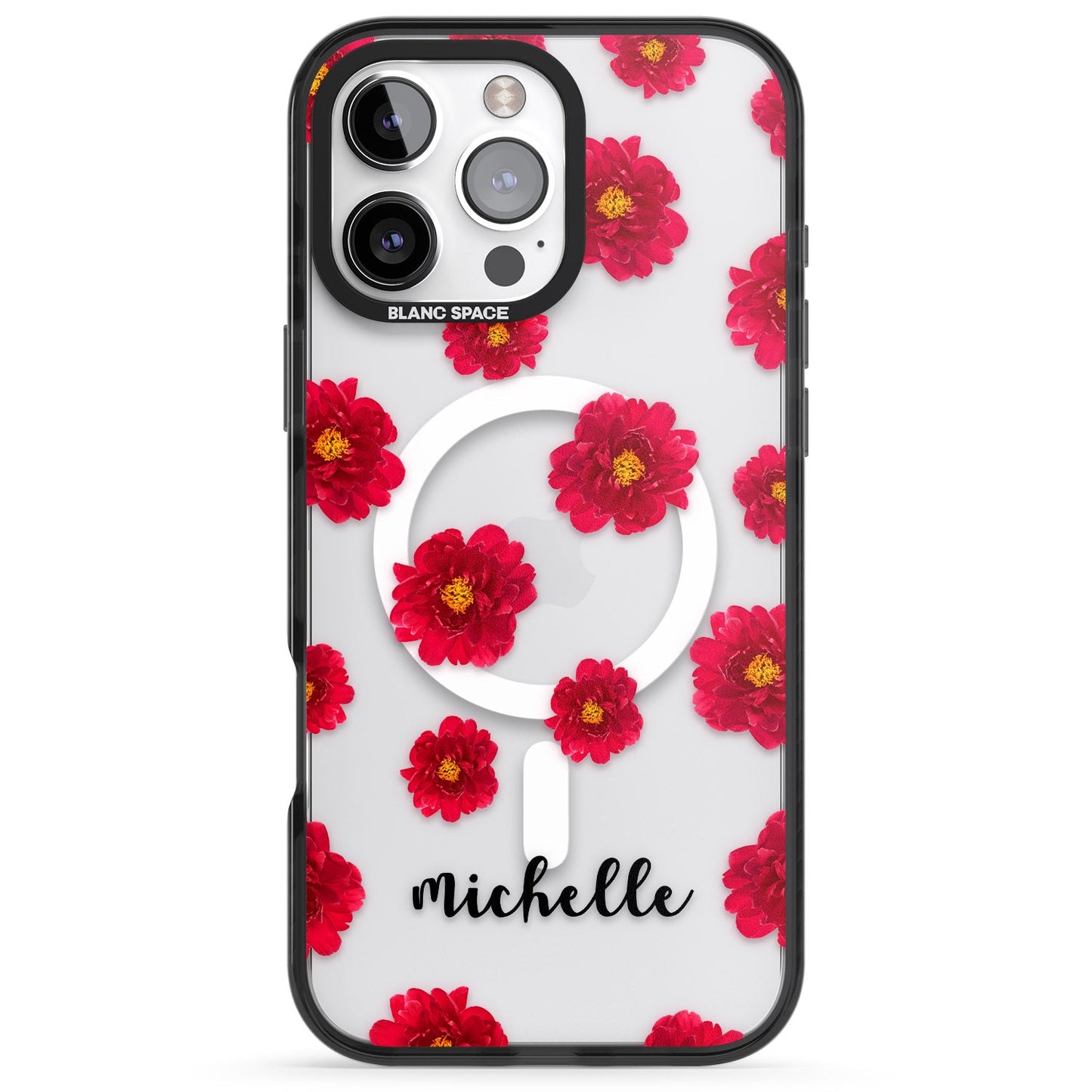 Personalised Red Peonies & Cursive