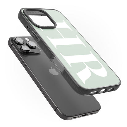 Lettres personnalisées blanches et vert d'eau