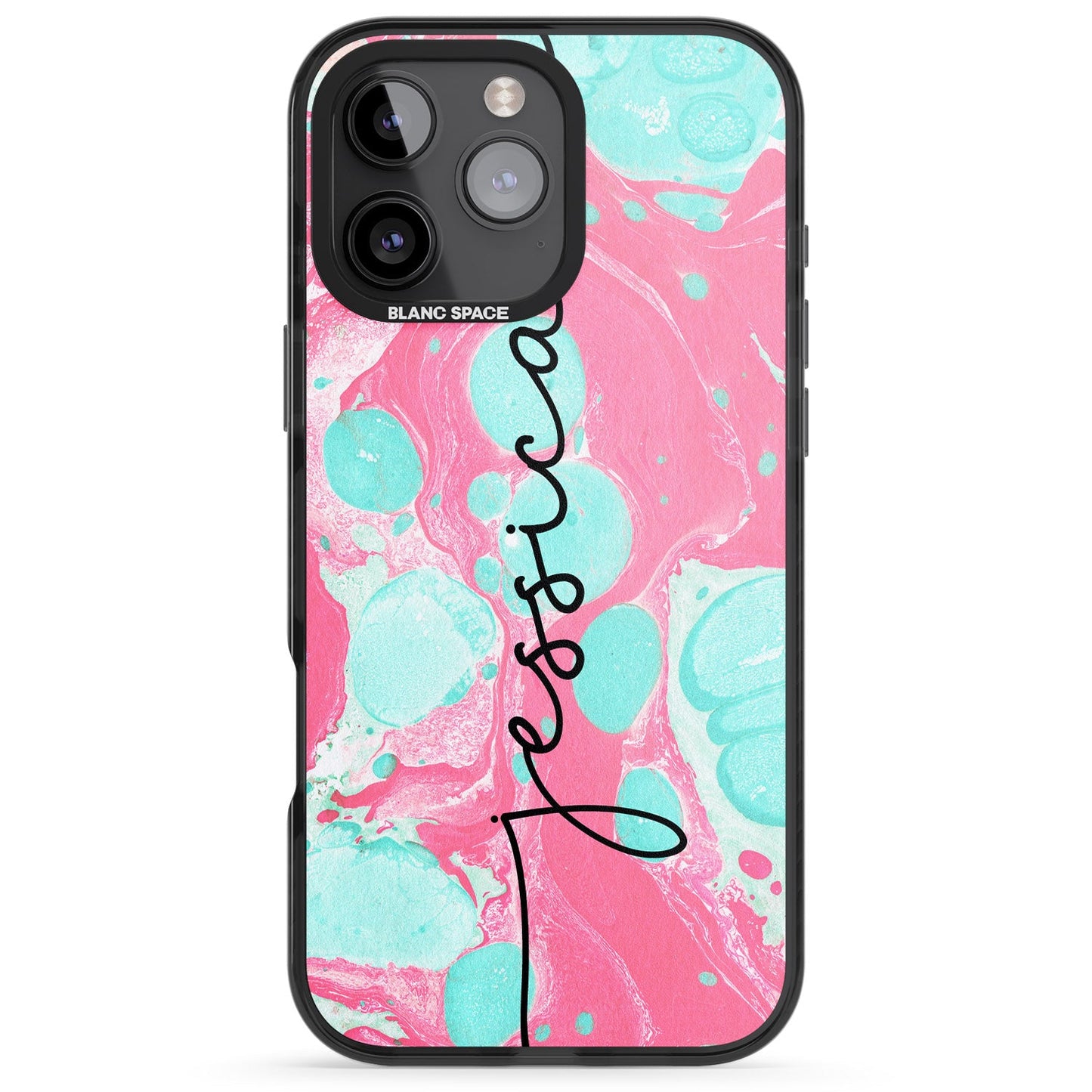 Personalised Turquoise & Pink Marbled