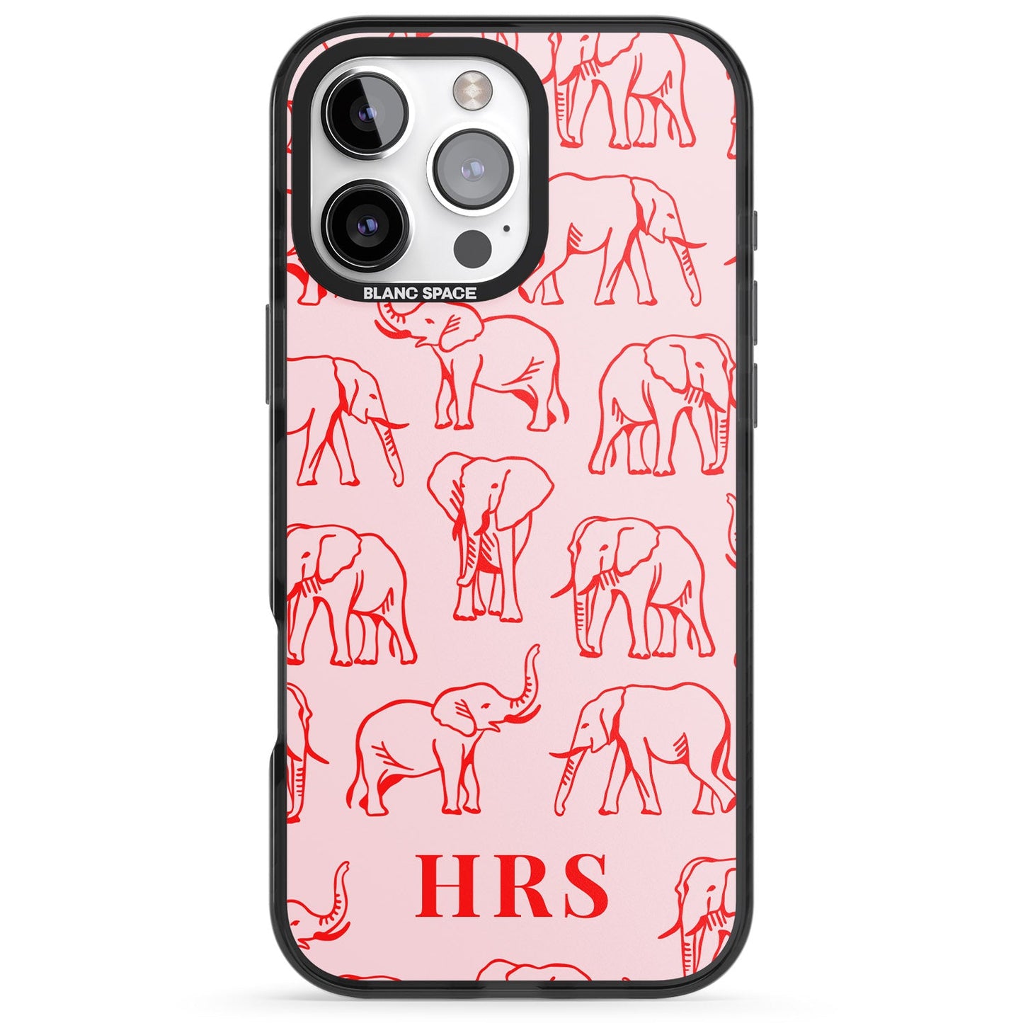 Personalised Red Elephant Outline