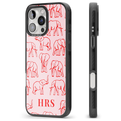 Personalised Red Elephant Outline