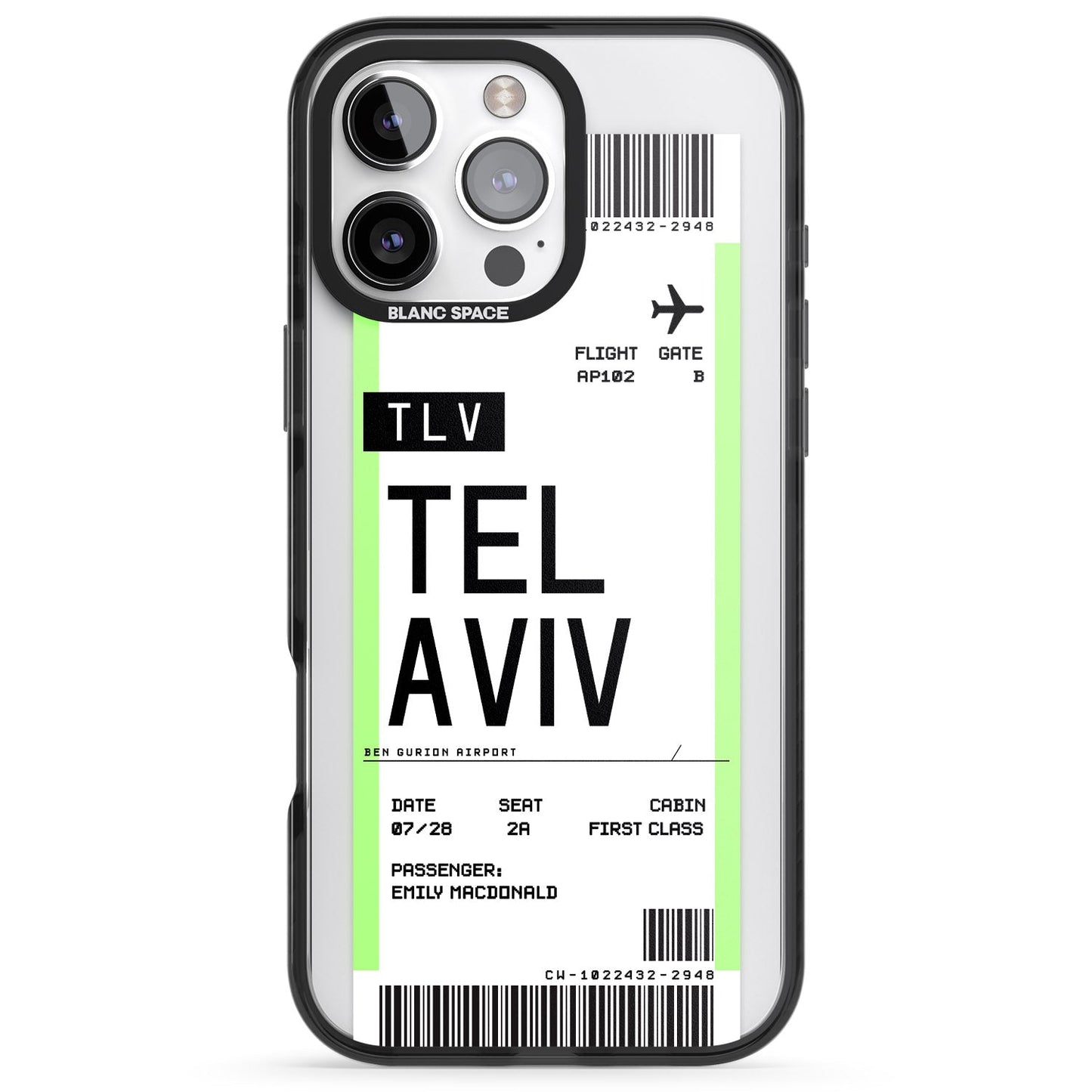 Personalisierte Bordkarte für Tel Aviv