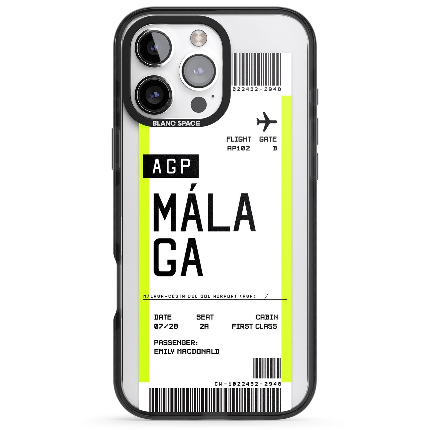 Personalised Málaga Boarding Pass
