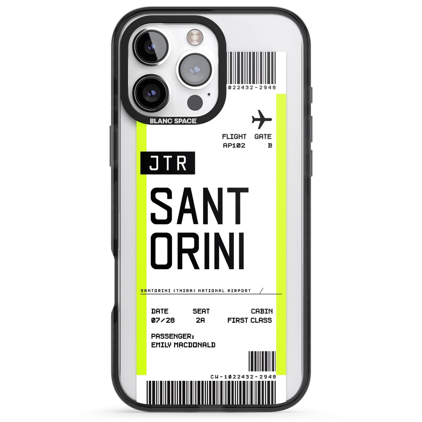 Personalisierte Bordkarte für Santorini