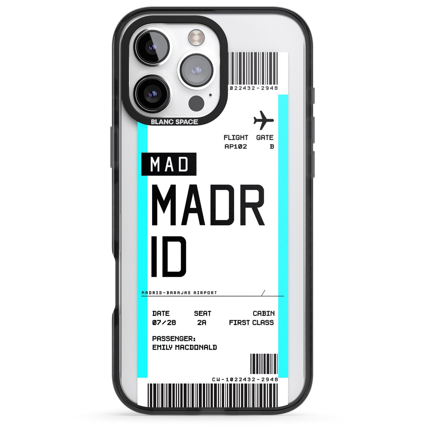 Personalised Madrid Boarding Pass