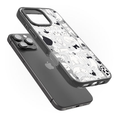 Cartoon Cat Collage Black & White