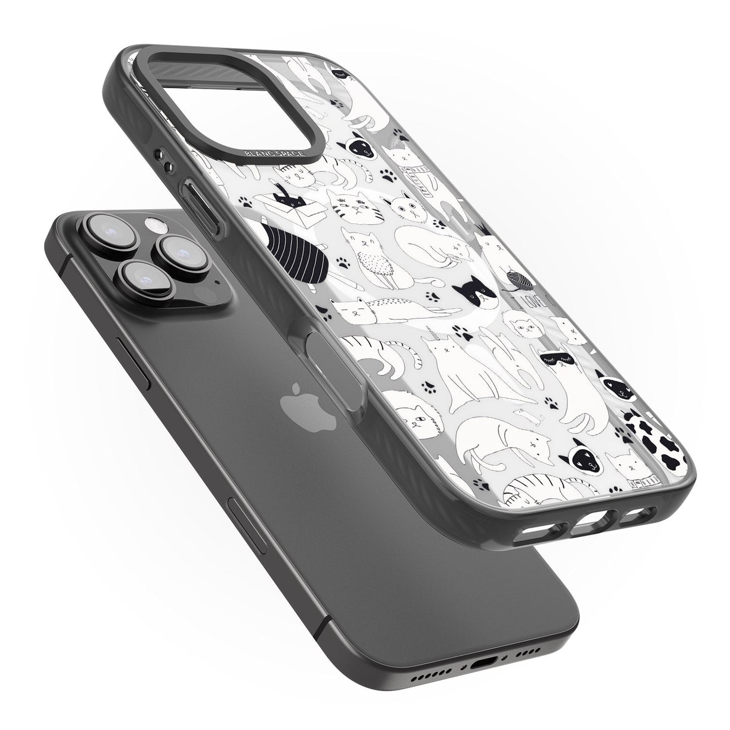 Cartoon Cat Collage Black & White