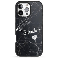 Personalised Black Marble Heart