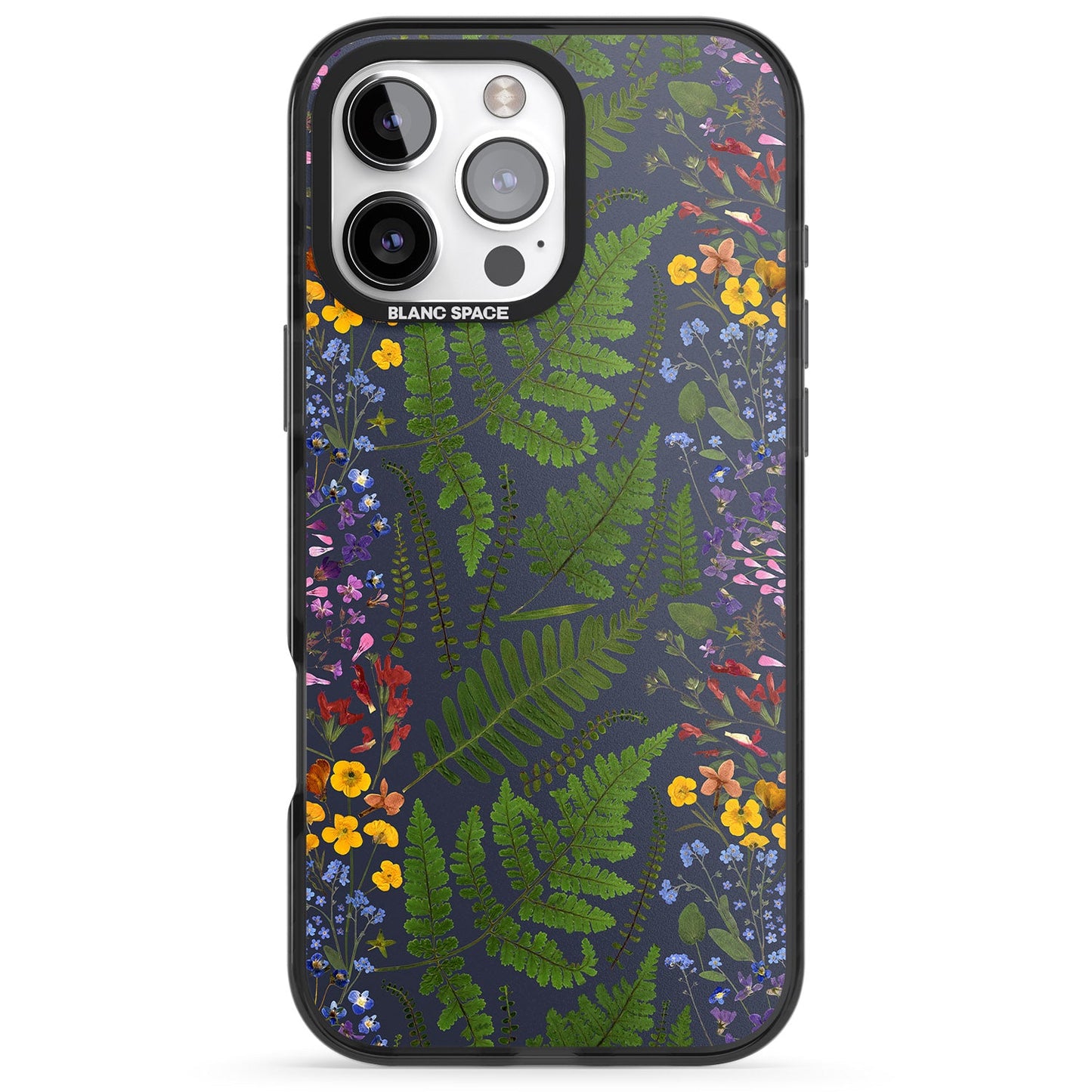 Busy Floral And Fern Design Navy