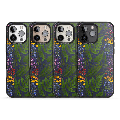 Busy Floral And Fern Design Navy