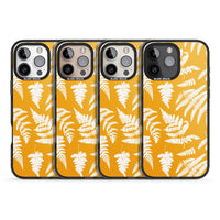 Motif fougère sur fond jaune