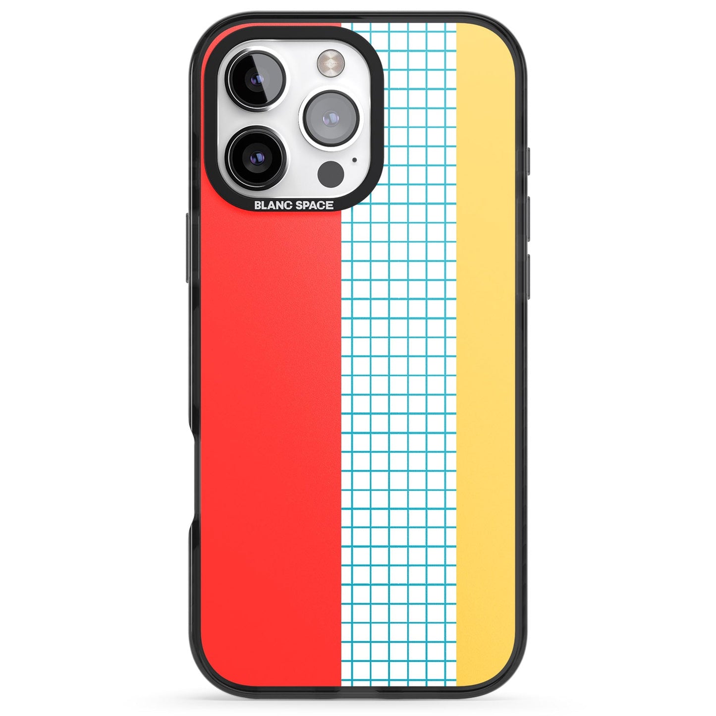 Grille abstraite rouge, bleue, jaune