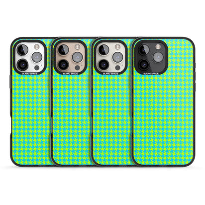 Neon Lime & Turquoise Houndstooth