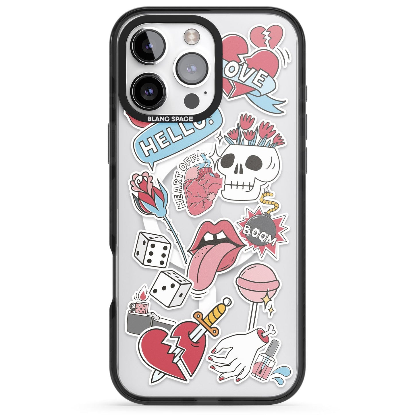 Autocollants Crâne et Fleurs