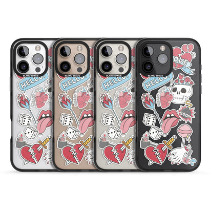 Autocollants Crâne et Fleurs