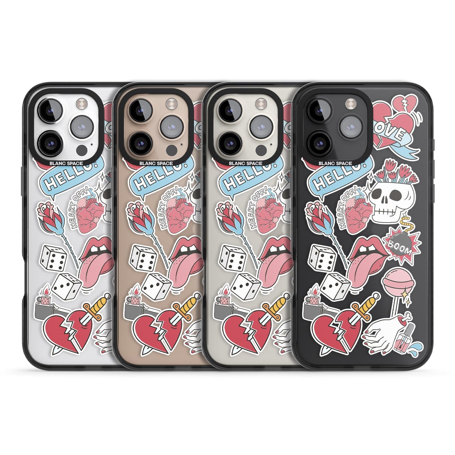 Autocollants Crâne et Fleurs