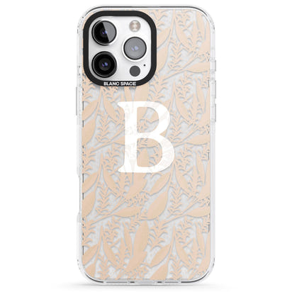 Monogramme personnalisé, motif floral abstrait subtil.