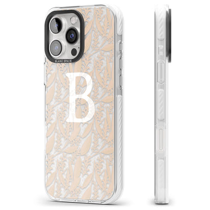 Monogramme personnalisé, motif floral abstrait subtil.