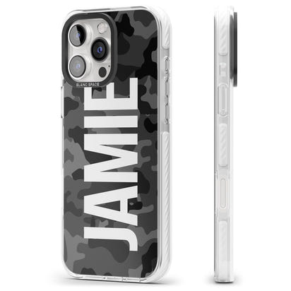 Personalised Black Camo Name Vertical