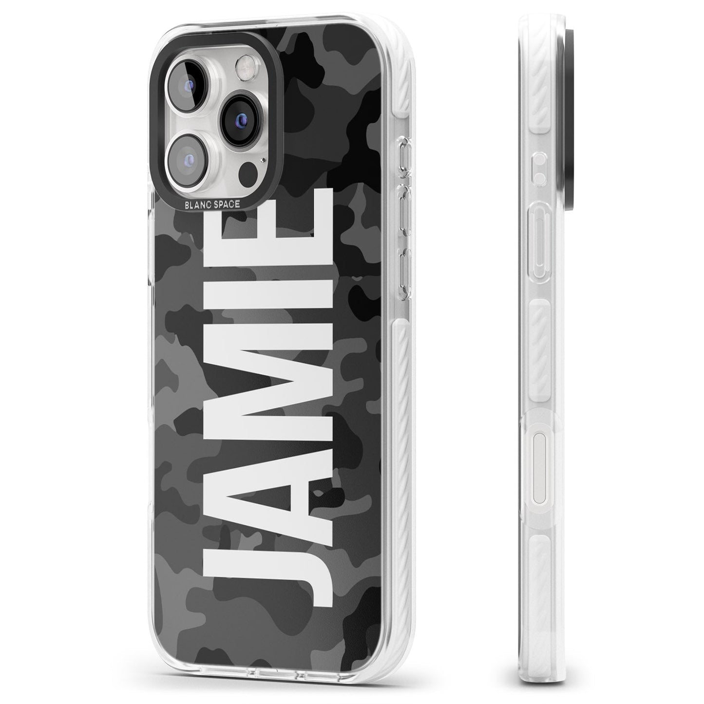 Personalised Black Camo Name Vertical