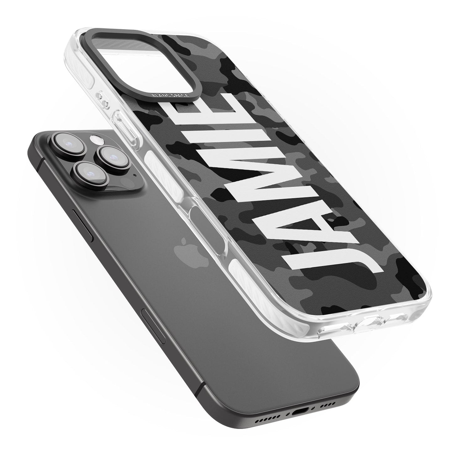 Personalised Black Camo Name Vertical