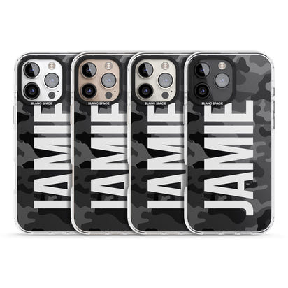 Personalised Black Camo Name Vertical