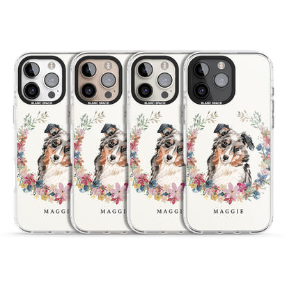 Personalised Australian Shepherd Floral Portrait
