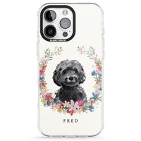 Personalised Black Cockapoo Floral Portrait