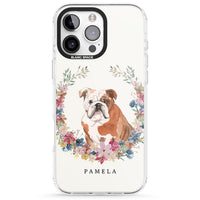 Personalised English Bulldog Floral Portrait