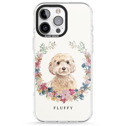 Personalised Champagne Cockapoo Floral Portrait