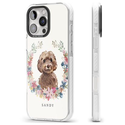 Personalised Brown Cockapoo Floral Portrait