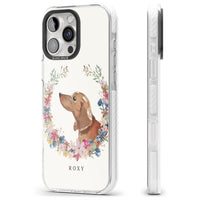 Personalised Tan Dachshund Floral Portrait