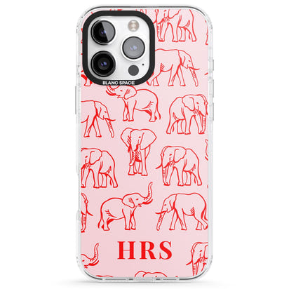 Personalised Red Elephant Outline