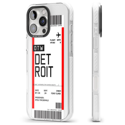 Carte d'embarquement personnalisée pour Détroit