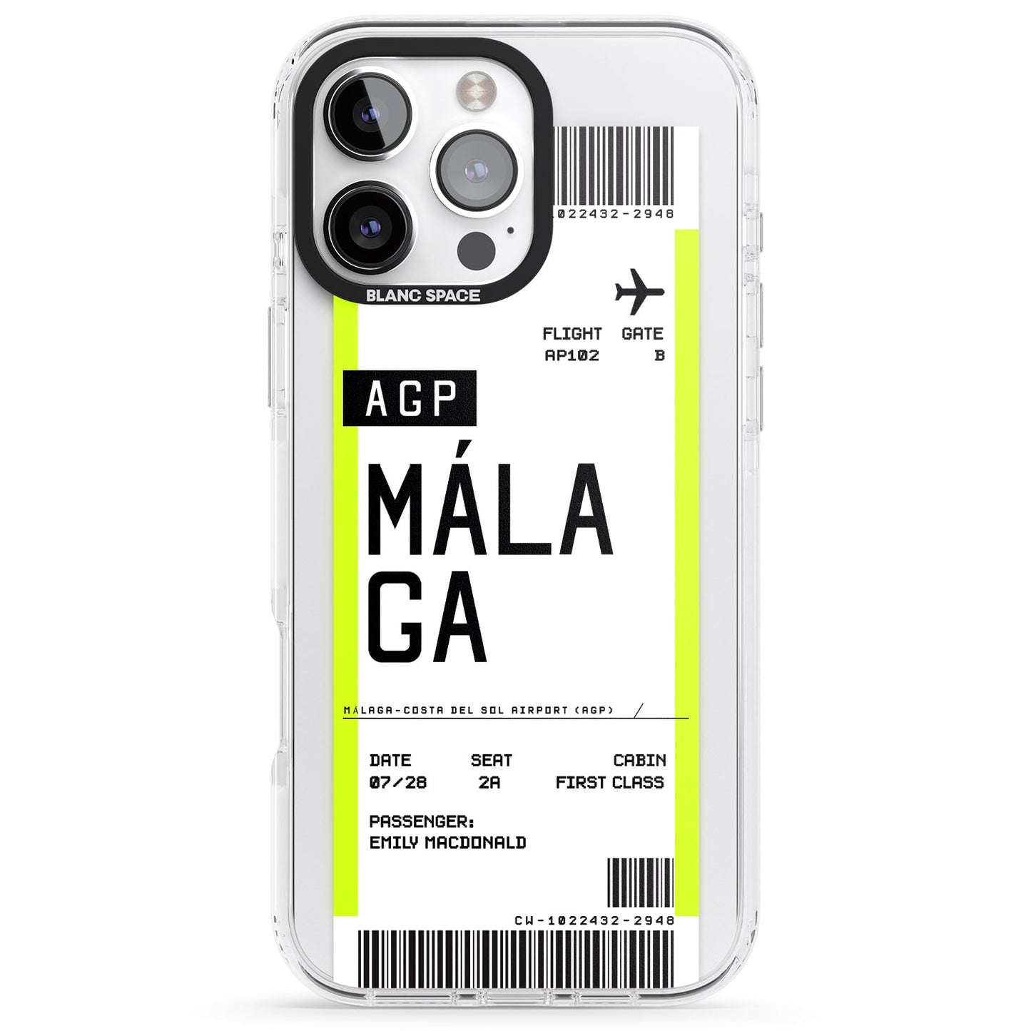 Personalised Málaga Boarding Pass